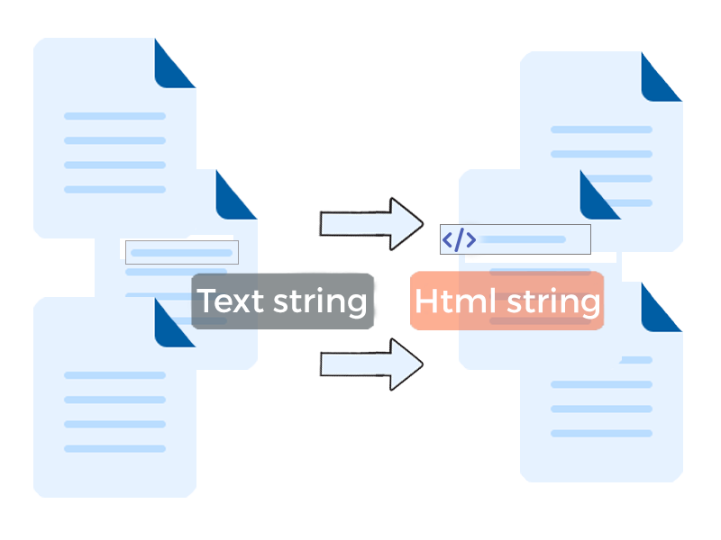 Convert Text string to HTML string
