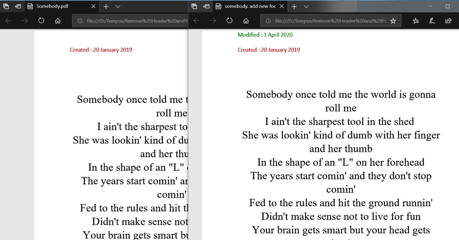 Add Footer Add Footer
