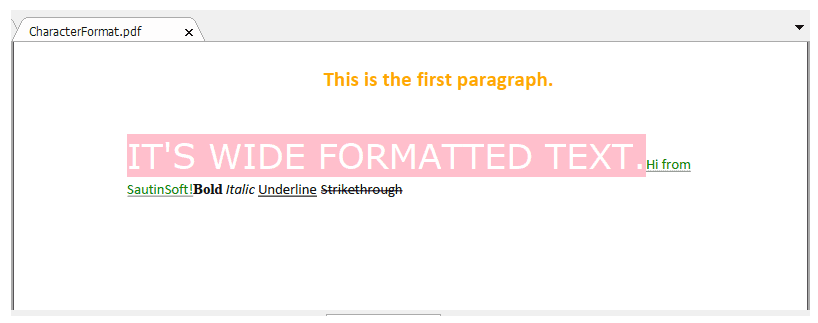Character Formatting Character Formatting