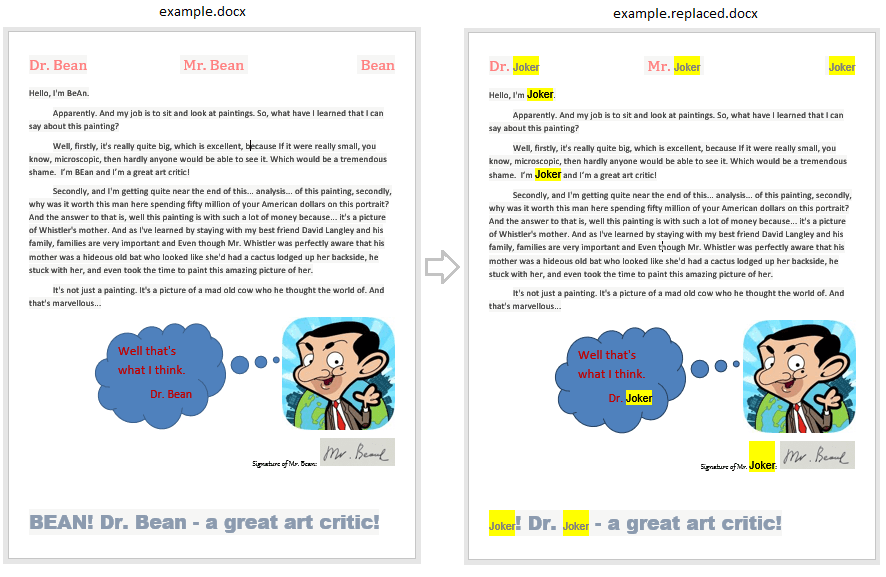 Find and Replace text in Document Find and Replace text in Document