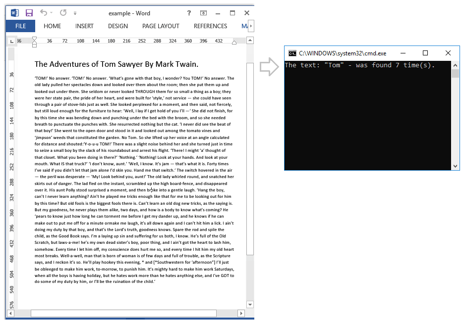 Find Text in Document Find Text in Document