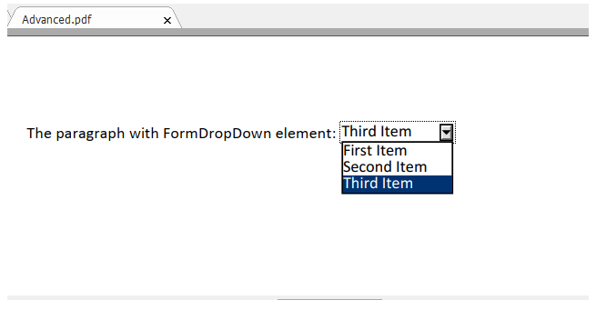 FormDropDown Element