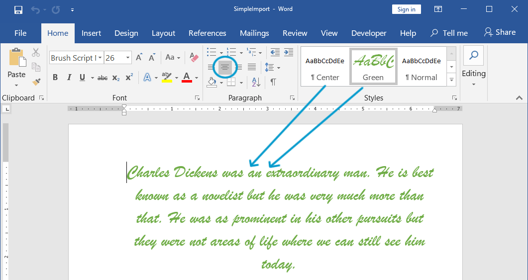 This is the destination document where we imported and applied the styles. This is the destination document where we imported and applied the styles.