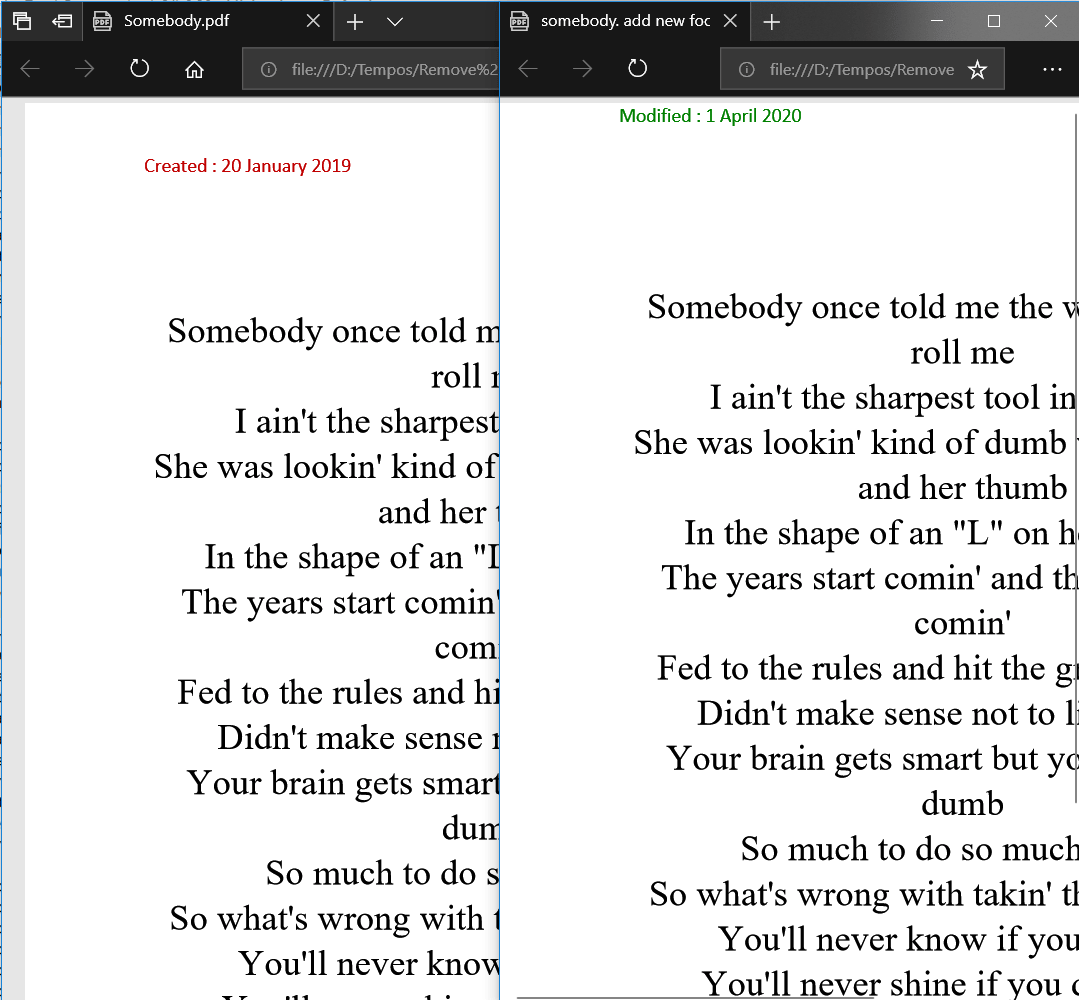Remove Footer Remove Footer