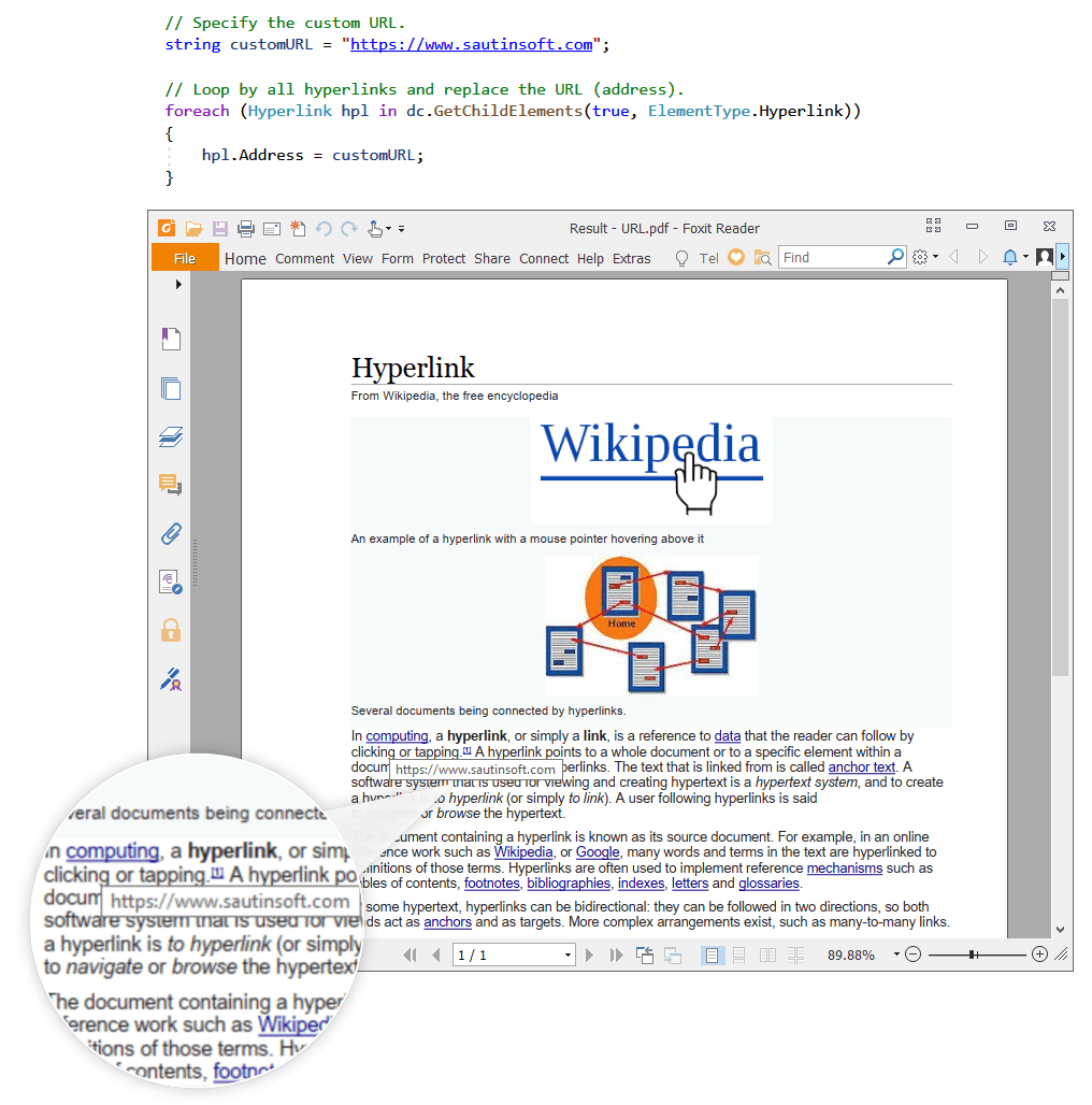 Replace a hyperlinks