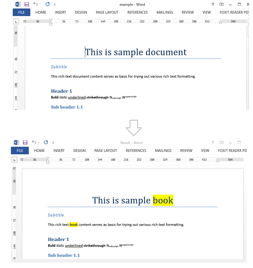 Replace Text in Document Replace Text in Document