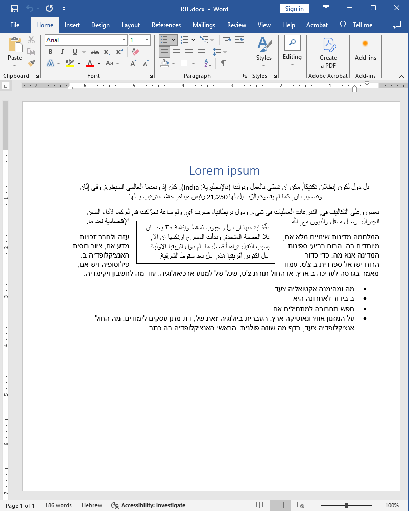 table of content input