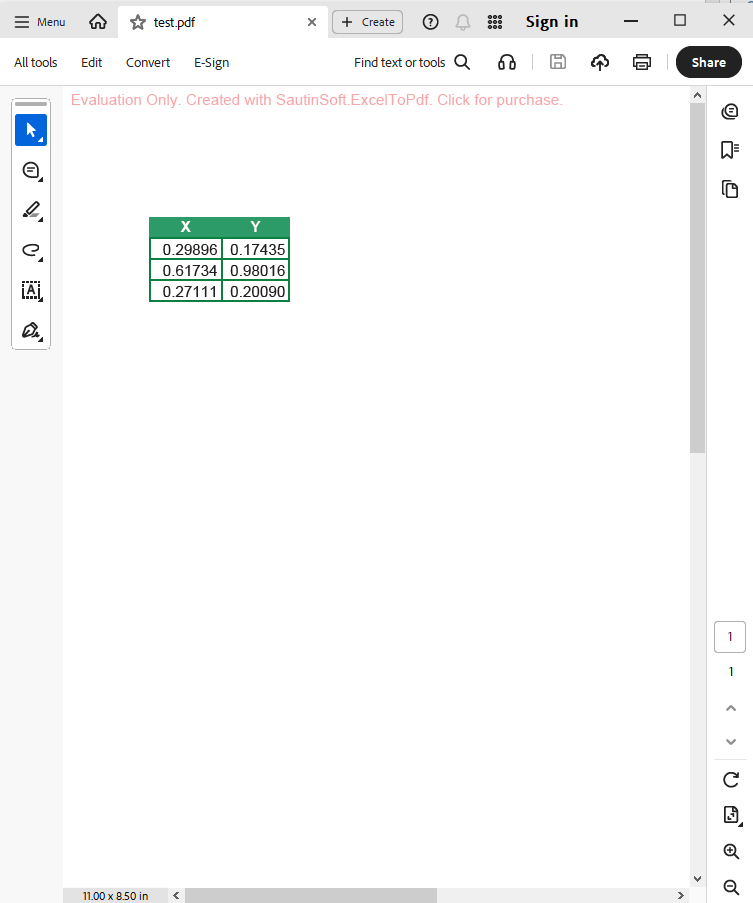set custom area to convert output
