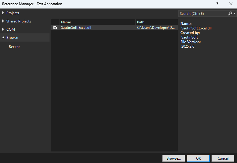 Install adding reference