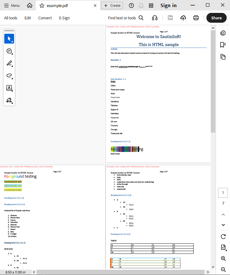 convert html to pdf stream output