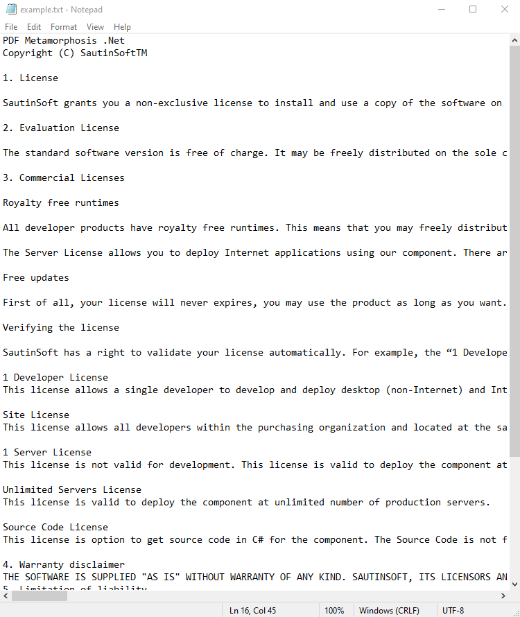 convert text to pdf in stream input