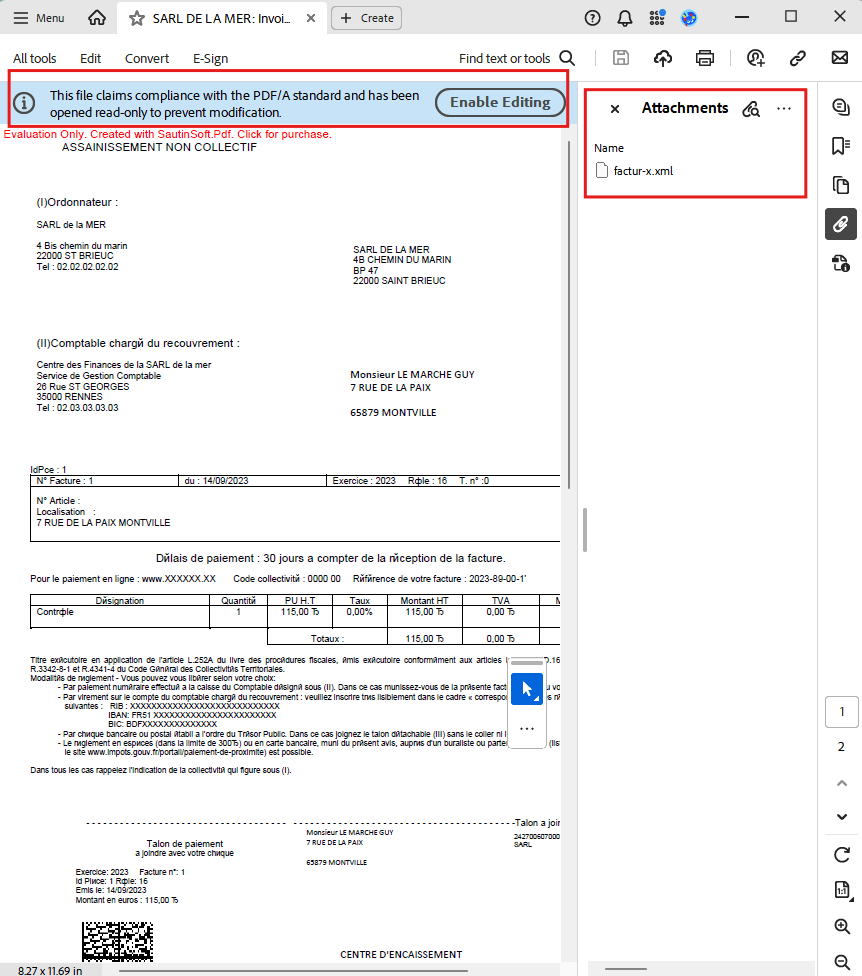 Convert to PDF-A facturX