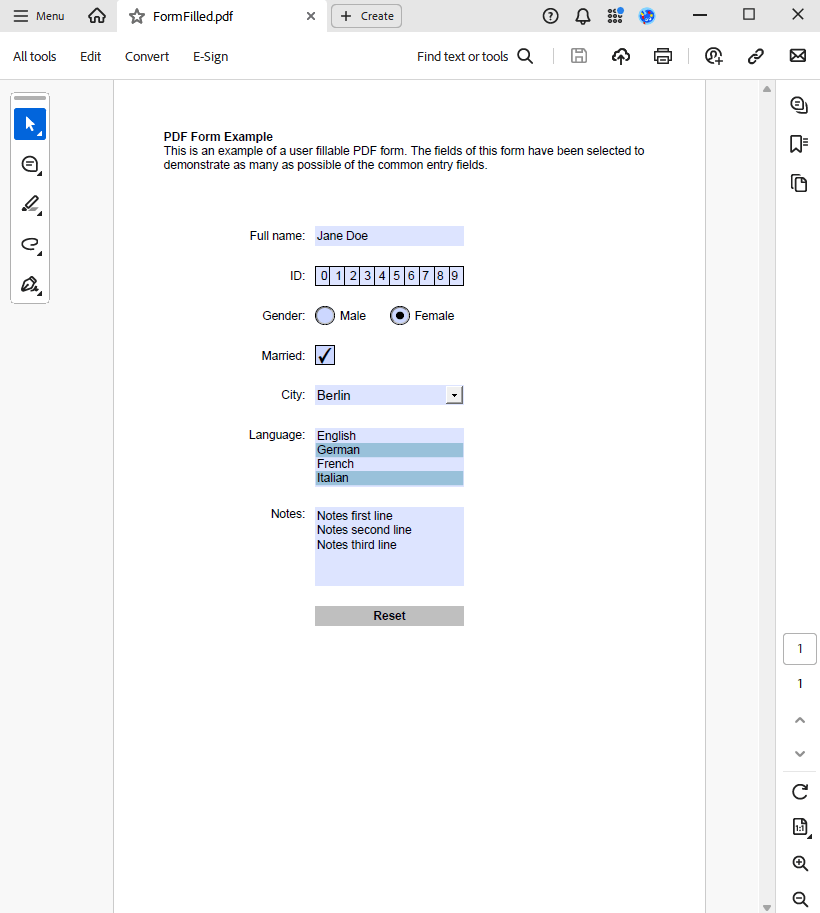 read interactive form