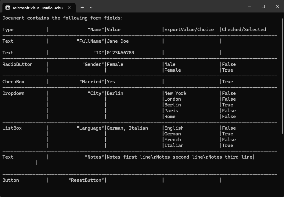 read interactive form