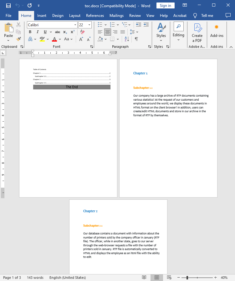 splitcriteria and headinglevel html input