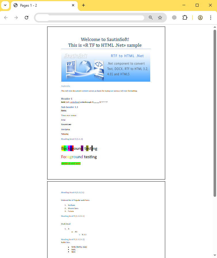 pageIndex and pageCount html output