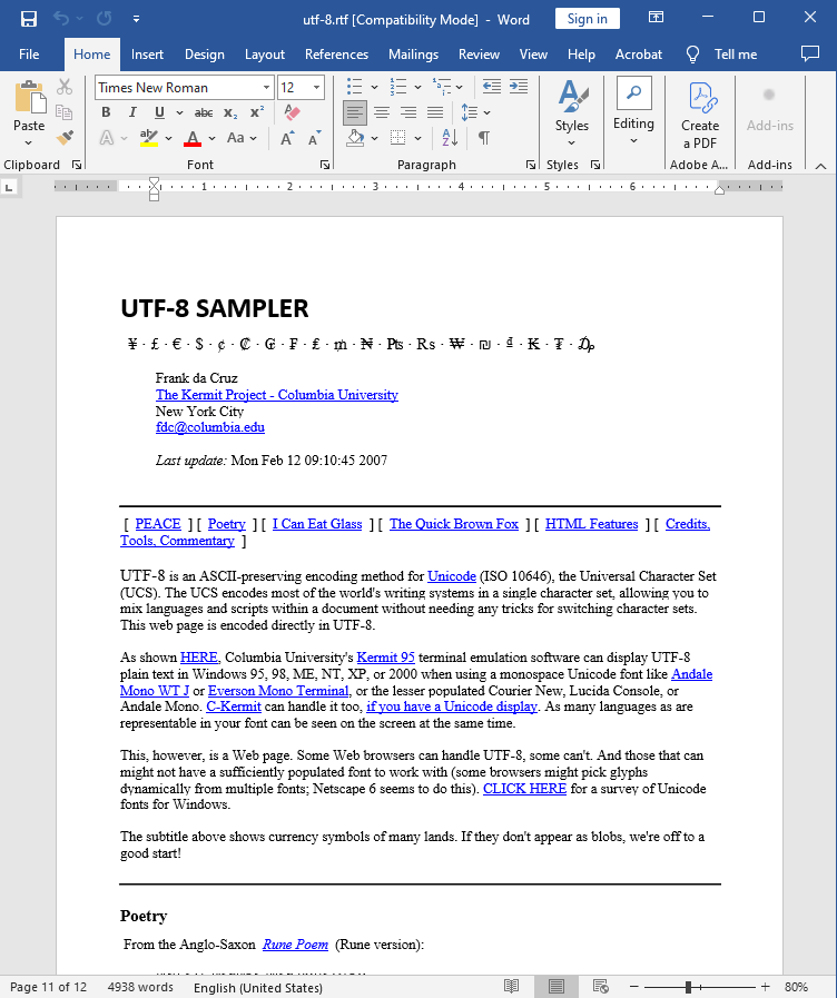 use numeric character reference input